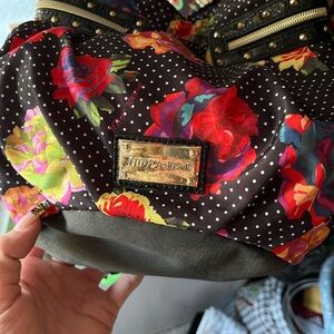 Betsey Johnson Black Floral Polka Dot BAG HELP ME GO LIVE CHEAPEST PRICE THANKS
